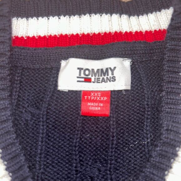 Tommy-hilfiger Women's Navy and Red Jumper - Picture 3 of 6